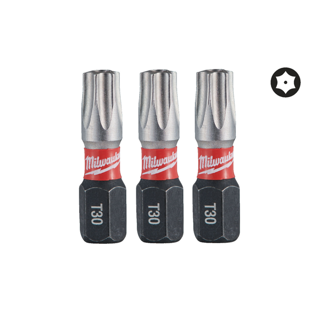 Біта SHOCKWAVE MILWAUKEE, TX BO30, 25мм, (3шт) - Фото 1 Біта SHOCKWAVE MILWAUKEE, TX BO30, 25мм, (3шт) - зображення 1