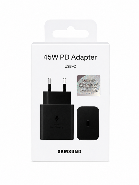 Мережевий зарядний пристрій для Samsung 45W Type-C Black - Фото 1 Мережевий зарядний пристрій для Samsung 45W Type-C Black - зображення 1