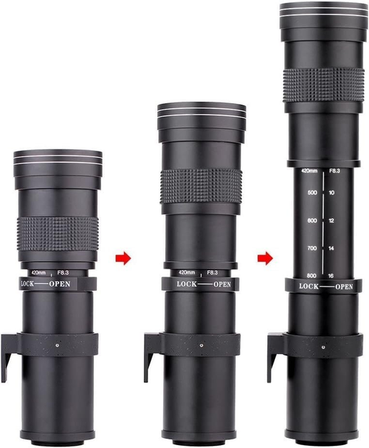 Телеоб'єктив JinTu / 420-800 mm / f/8.3-16 / Sony E - зображення 3