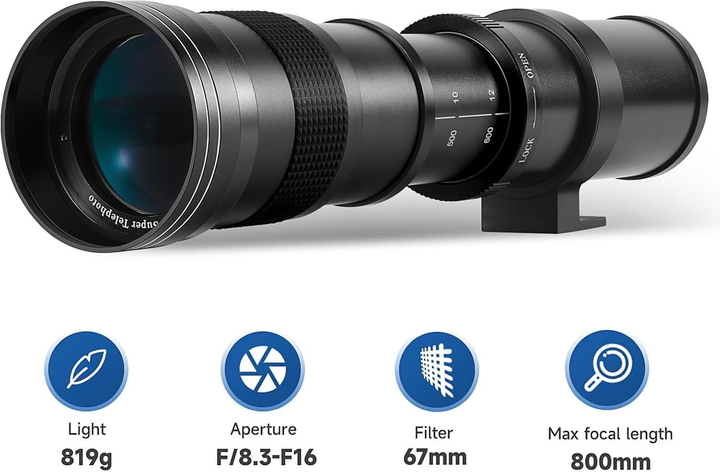Телеоб'єктив JinTu / 420-800 mm / f/8.3-16 / Sony E - зображення 4