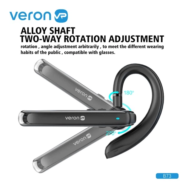 Bluetooth-гарнітура Veron B73 Black (781310) - Фото 3 Bluetooth-гарнітура Veron B73 Black (781310) - изображение 3