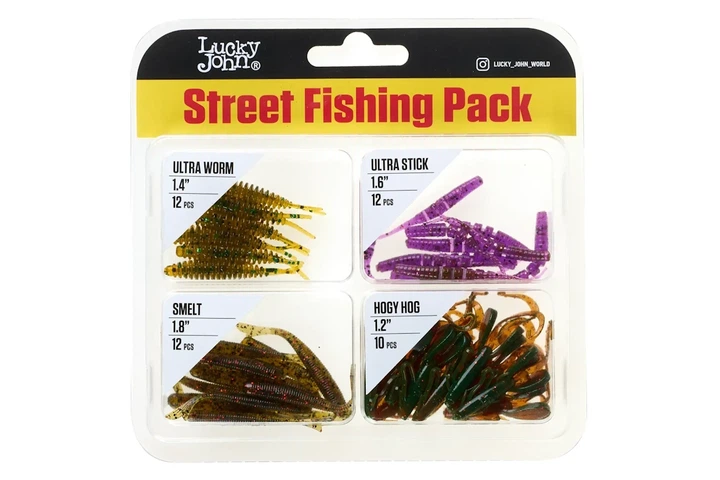 Набір силіконових приманок Lucky John Street Fishing Pack 1.2-1.8" (46шт/уп), колір: 006SET (4308595001) - Фото 1 Набір силіконових приманок Lucky John Street Fishing Pack 1.2-1.8" (46шт/уп), колір: 006SET (4308595001) - зображення 1