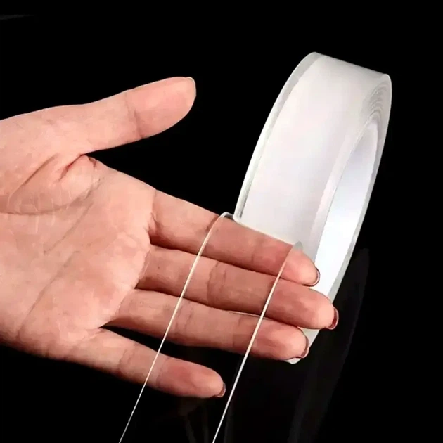 Многоразовая двусторонняя клейкая лента IVY GRIP TAPE 5 м 2 см прозрачная для крепления предметов - изображение 4