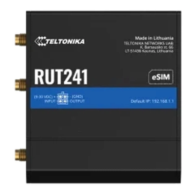 Промышленный сотовый маршрутизатор Teltonika RUT241 c 4G LTE, Wi-Fi, eSIM - Фото 1 Промышленный сотовый маршрутизатор Teltonika RUT241 c 4G LTE, Wi-Fi, eSIM - изображение 1