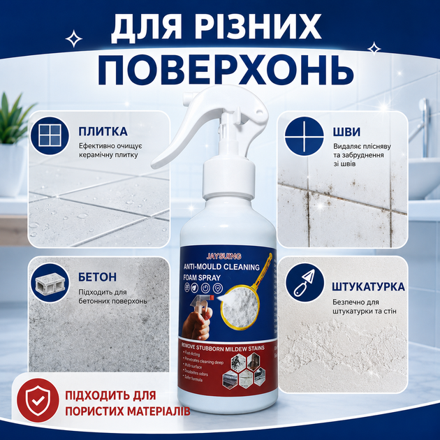 Средство от грибка Jaysuing Anti-Mould Cleaning Суперспрей против плесени и грибка, 200 мл Средство от грибка и плесени на стенах - изображение 9