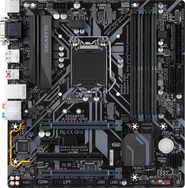 Материнская плата Gigabyte B360M D3H (s1151, Intel B360, PCI-Ex16 ...
