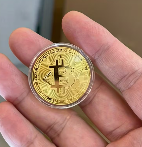 Сувенірна металева монета Bitcoin, Біткоїн - изображение 5