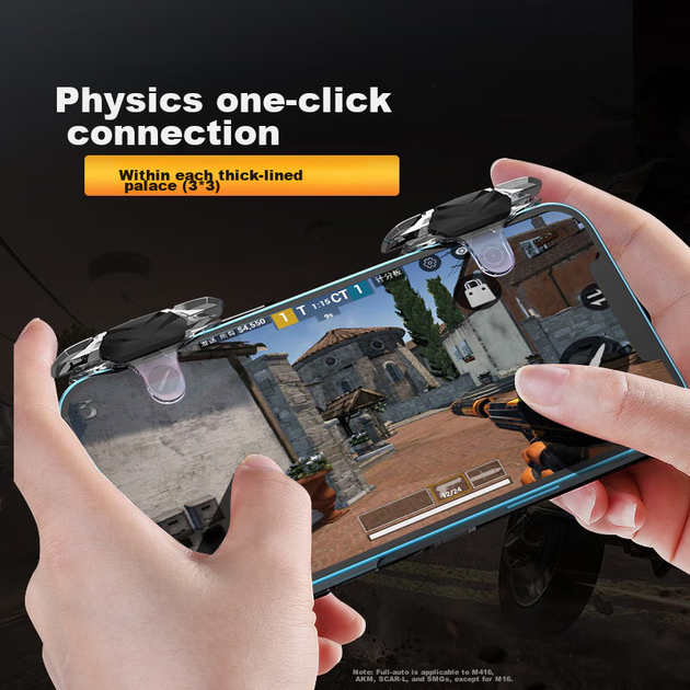 Игровой контроллер Stiger PUBG Delta, плечевая клавиатура, автоматический четырехпальцевый триггер, для мобильных игр, совместим с Apple - изображение 8