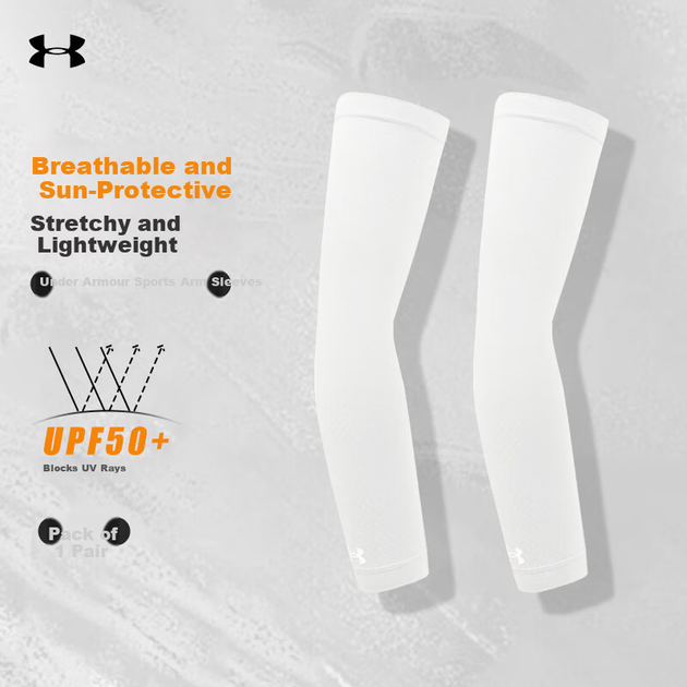 Нарукавники Under Armour із захистом від ультрафіолету, унісекс, охолоджувальні нарукавники, літні баскетбольні спортивні нарукавники, налокітники, велосипедні нарукавники - зображення 2