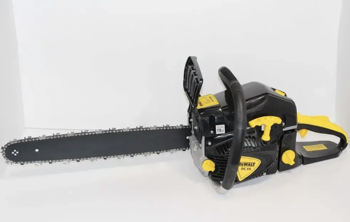 Бензопила DeWalt DC55 бензиновая 4,5 кВт 52 см³ с шиной 45 см, автоматической смазкой цепи, антивибрационной системой, лёгким запуском - Фото 6 Бензопила DeWalt DC55 бензиновая 4,5 кВт 52 см³ с шиной 45 см, автоматической смазкой цепи, антивибрационной системой, лёгким запуском - изображение 6