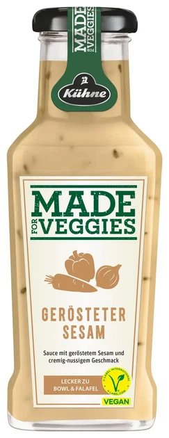 Соус кунжутний Kühne Made For Veggies Gerösteter Sesam 235 мл для овочів салатів боулів фалафелю зі смаженим кунжутом - Фото 4 Соус кунжутний Kühne Made For Veggies Gerösteter Sesam 235 мл для овочів салатів боулів фалафелю зі смаженим кунжутом - зображення 4