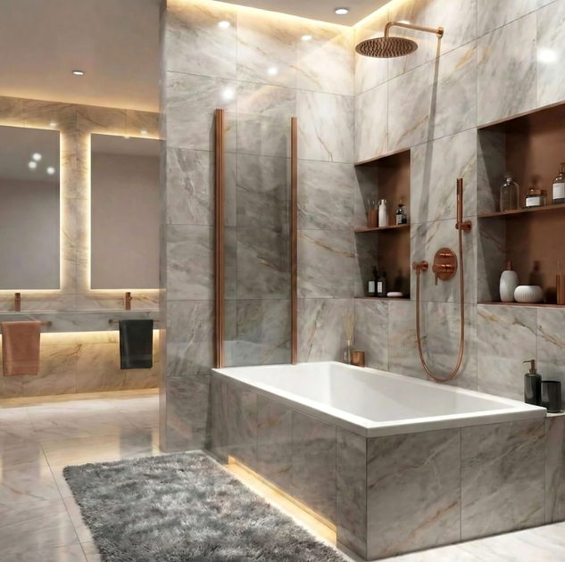 Шторка для ванны Rea Agat-3 складная 120x140 brushed copper REA-W5697 - изображение 3