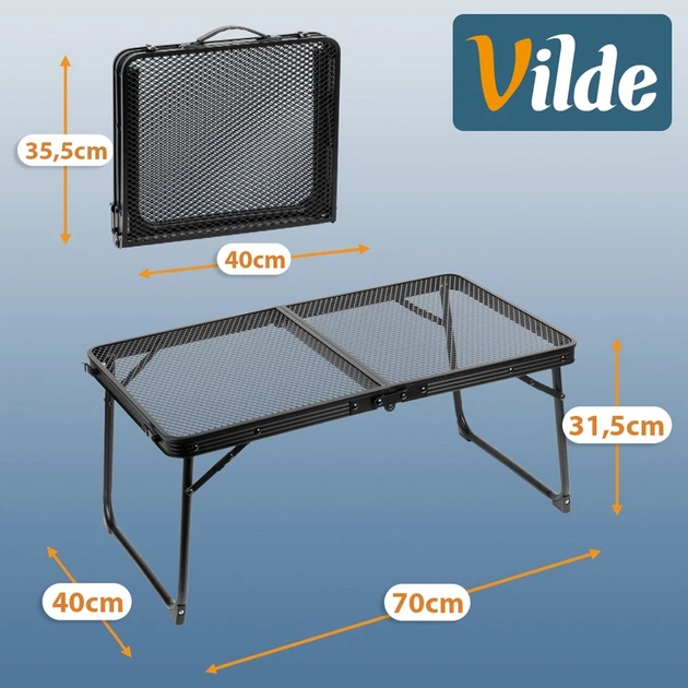 Стіл туристичний Vilde 489390 розкладний 70 x 40 x 31.5 см Чорний (5900670121546) - Фото 8 Стіл туристичний Vilde 489390 розкладний 70 x 40 x 31.5 см Чорний (5900670121546) - зображення 8