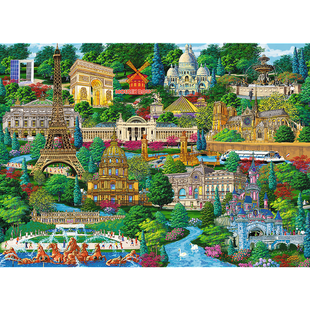 Puzzle drewniane Trefl Francja znane miejsca 1000 elementów (5900511201505) - obraz 2