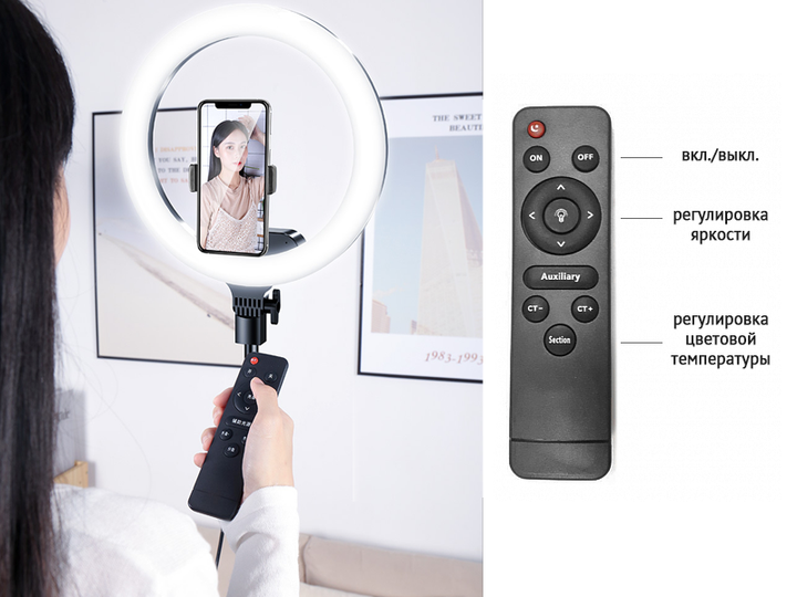 Кольцевая лампа 33 см AL-33 Ring Supplementary Lamp с пультом ДУ - изображение 5