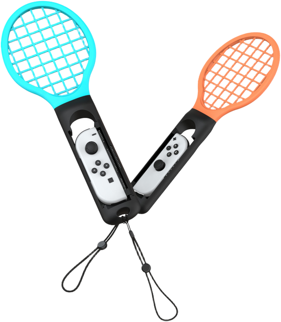 Uchwyt Yaxo na Joy-Con Tennis Pro Set do NS/NS2 Inferno Pomarańczowy/Niebieski (YGTPSJCH01CM) - obraz 2