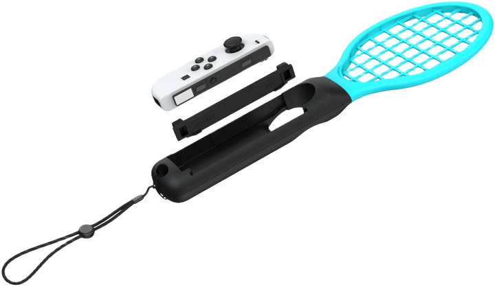 Uchwyt Yaxo na Joy-Con Tennis Pro Set do NS/NS2 Inferno Pomarańczowy/Niebieski (YGTPSJCH01CM) - obraz 4