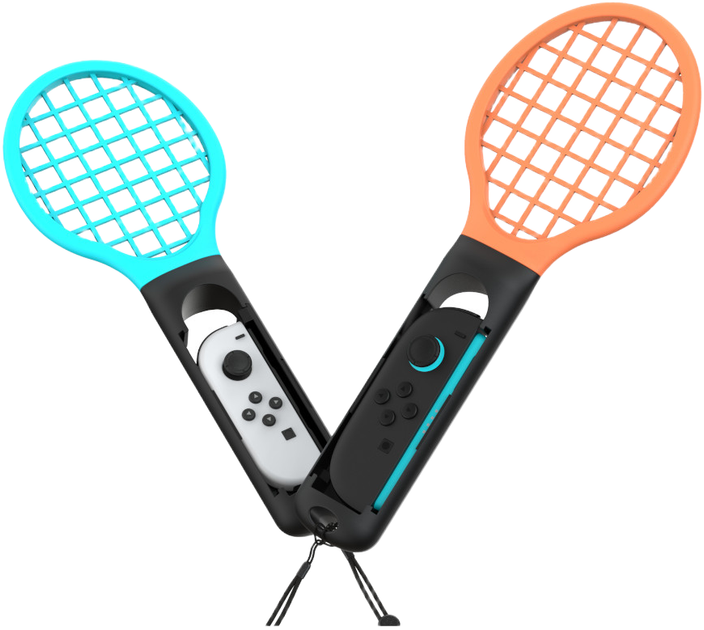 Uchwyt Yaxo na Joy-Con Tennis Pro Set do NS/NS2 Inferno Pomarańczowy/Niebieski (YGTPSJCH01CM) - obraz 10