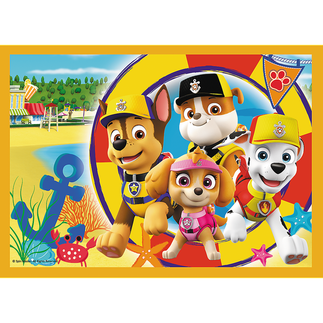 Puzzle Trefl Wakacyjny Psi Patrol 4 w 1 (5900511343953) - obraz 2