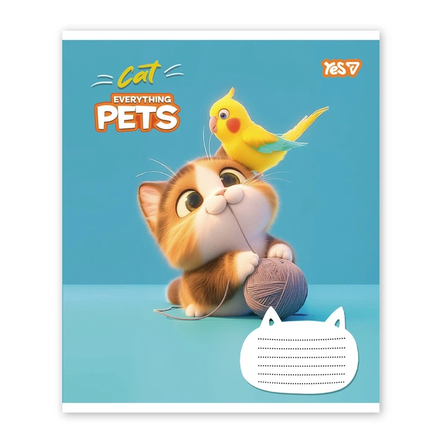 Зошит шкільний Yes Cat and pets А5 12 аркушів клітинка (768700) - зображення 2