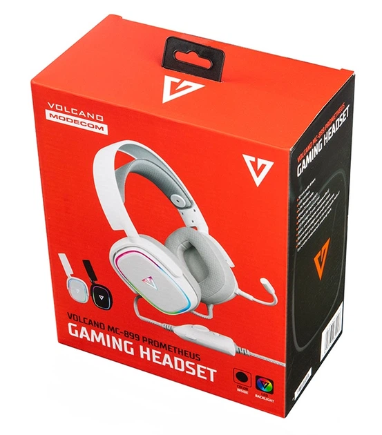 Ігрова гарнітура Modecom Volcano RGB Prometheus 7.1 White USB - Фото 8 Ігрова гарнітура Modecom Volcano RGB Prometheus 7.1 White USB - зображення 8