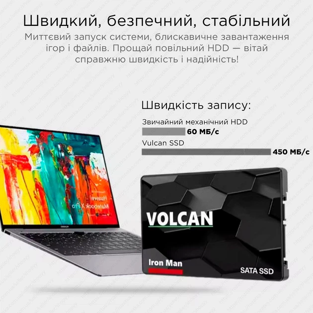 SSD накопитель Volcan 120Gb, Black - изображение 3