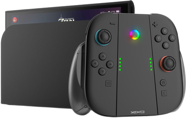Набір зарядних тримачів Yaxo для Joy-Con Charge Grip Set на NS/NS2 Techno Black (YGCGSJCH01B) - зображення 2