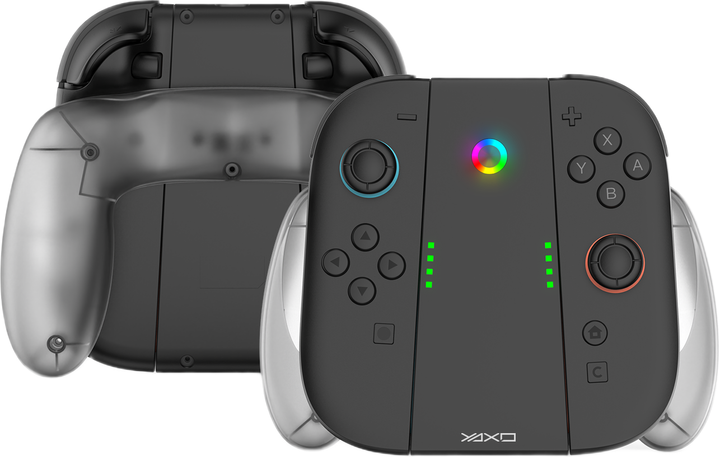 Набір зарядних тримачів Yaxo для Joy-Con Charge Grip Set на NS/NS2 Techno Black (YGCGSJCH01B) - зображення 5