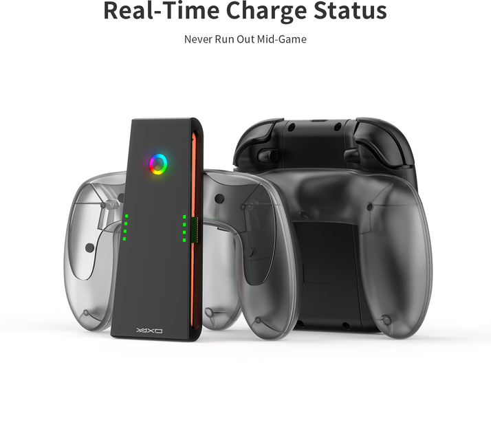 Набір зарядних тримачів Yaxo для Joy-Con Charge Grip Set на NS/NS2 Techno Black (YGCGSJCH01B) - зображення 10