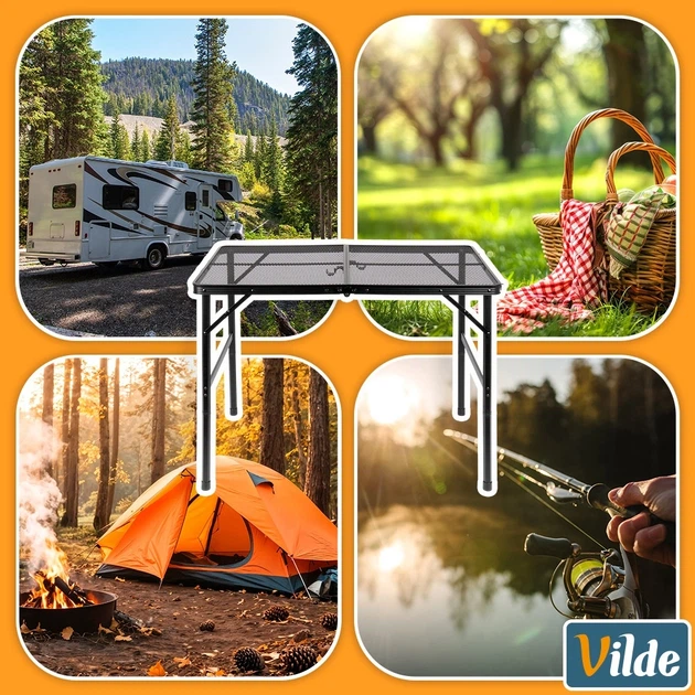 Стіл туристичний Vilde 489393 розкладний 2в1 90 x 60 x 42/66 см Чорний (5900670121577) - Фото 10 Стіл туристичний Vilde 489393 розкладний 2в1 90 x 60 x 42/66 см Чорний (5900670121577) - зображення 10