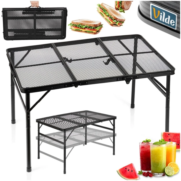 Стіл туристичний Vilde 489394 розкладний 2в1 90 x 60 x 27/56 см Чорний (5900670121584) - Фото 6 Стіл туристичний Vilde 489394 розкладний 2в1 90 x 60 x 27/56 см Чорний (5900670121584) - зображення 6