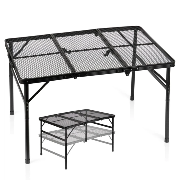 Стіл туристичний Vilde 489394 розкладний 2в1 90 x 60 x 27/56 см Чорний (5900670121584) - Фото 1 Стіл туристичний Vilde 489394 розкладний 2в1 90 x 60 x 27/56 см Чорний (5900670121584) - зображення 1