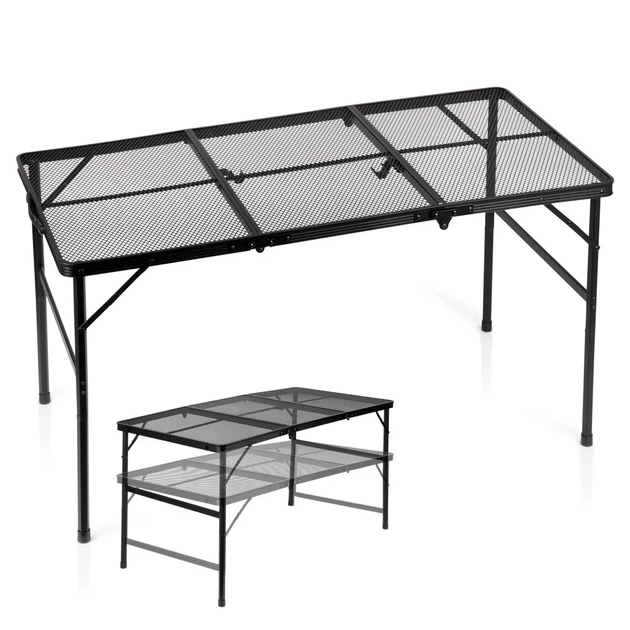 Стіл туристичний Vilde 489395 розкладний 2в1 120 x 60 x 37/66 см Чорний (5900670121591) - Фото 1 Стіл туристичний Vilde 489395 розкладний 2в1 120 x 60 x 37/66 см Чорний (5900670121591) - зображення 1