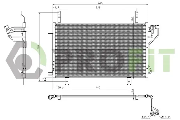 Конденсер кондиціонера PROFIT 1770-0569 Mazda CX-5 KD4561480, KD4561480A, KD6261480 - Фото 1 Конденсер кондиціонера PROFIT 1770-0569 Mazda CX-5 KD4561480, KD4561480A, KD6261480 - изображение 1