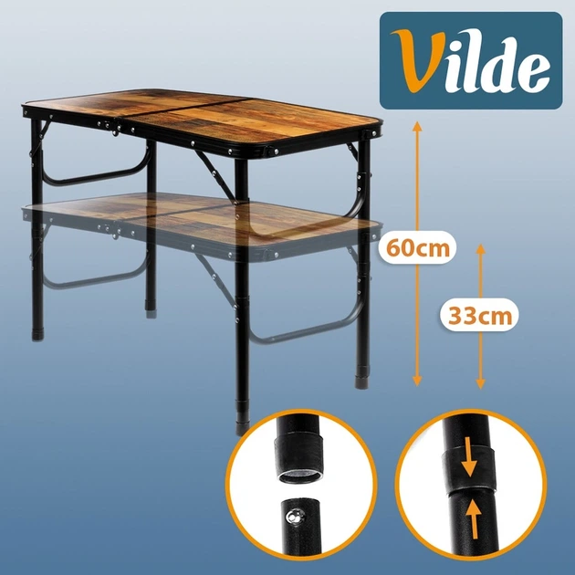 Стіл туристичний Vilde 489400 розкладний 2в1 80 x 40 x 33/60 см Коричневий (5900670121645) - Фото 12 Стіл туристичний Vilde 489400 розкладний 2в1 80 x 40 x 33/60 см Коричневий (5900670121645) - зображення 12