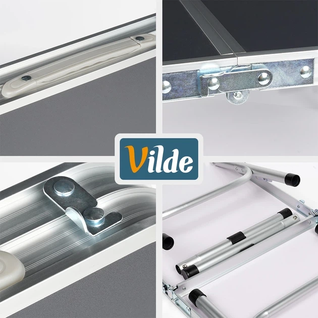 Стіл туристичний Vilde 489401 розкладний 2в1 80 x 40 x 37/66 см Графітовий (5900670121652) - Фото 7 Стіл туристичний Vilde 489401 розкладний 2в1 80 x 40 x 37/66 см Графітовий (5900670121652) - зображення 7