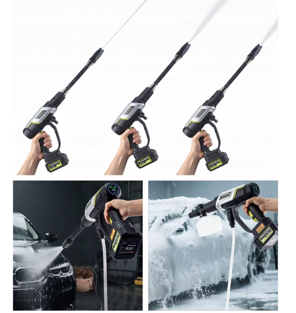 Акумуляторна мийка високого тиску Toolme TM280 PRO BRUSHLESS 450 Вт з алюмінієвою помпою, 2 АКБ 21В, піногенератор - зображення 4