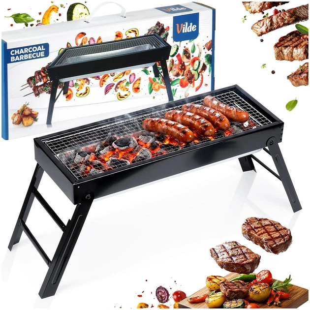 Grill węglowy Vilde 489374 składany przenośny 77 x 23 x 31 cm (5900670121256) - obraz 8