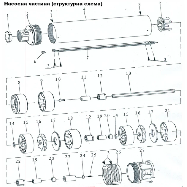 Відцентровий насос Dongyin 4SD10/22 4000 Вт 240 л/хв Ø102 мм - Фото 8 Відцентровий насос Dongyin 4SD10/22 4000 Вт 240 л/хв Ø102 мм - зображення 8