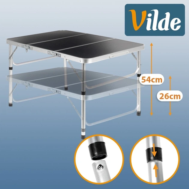 Стіл туристичний Vilde 489403 розкладний 2в1 90 x 60 x 26/54 см Графітовий (5900670121676) - Фото 11 Стіл туристичний Vilde 489403 розкладний 2в1 90 x 60 x 26/54 см Графітовий (5900670121676) - зображення 11