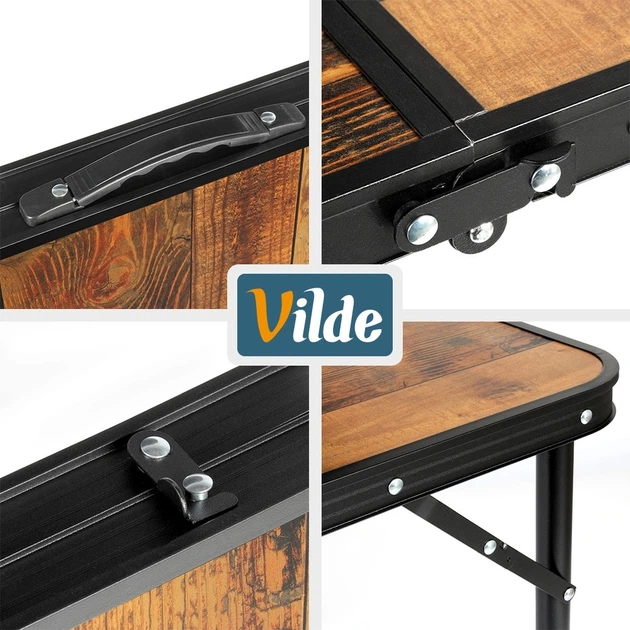 Стіл туристичний Vilde 489404 розкладний 3в1 120 x 60 x 54/62/70 см Коричневий (5900670121683) - Фото 5 Стіл туристичний Vilde 489404 розкладний 3в1 120 x 60 x 54/62/70 см Коричневий (5900670121683) - зображення 5