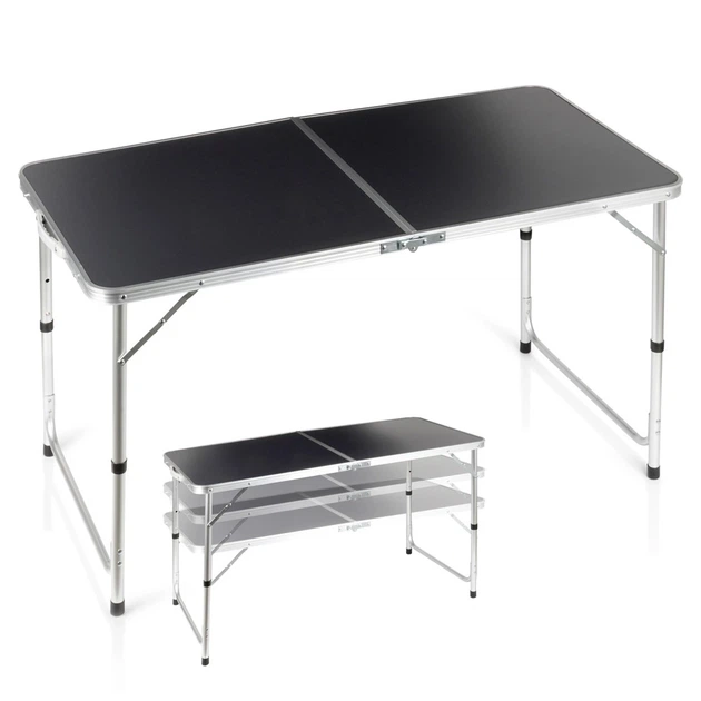 Стіл туристичний Vilde 489405 розкладний 3в1 120 x 60 x 54/62/70 см Графітовий (5900670121690) - Фото 1 Стіл туристичний Vilde 489405 розкладний 3в1 120 x 60 x 54/62/70 см Графітовий (5900670121690) - зображення 1