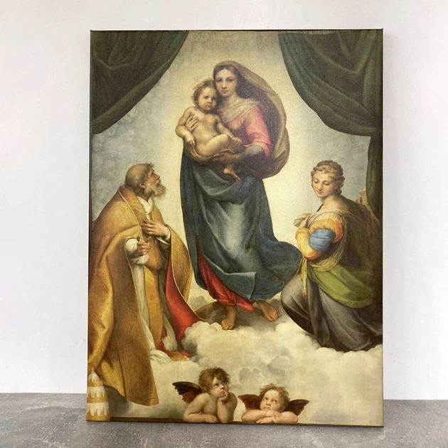Інтер'єрна картина Сікстинська Мадонна, Рафаель, Raphael, Sistine Madonna, релігійний декор, 60×45 см (id6652) - зображення 6