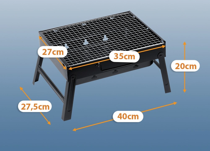 Grill węglowy Vilde 489378 składany przenośny w walizce 40 x 27.5 x 20 cm (5900670121294) - obraz 5