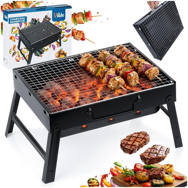 Grill węglowy Vilde 489378 składany przenośny w walizce 40 x 27.5 x 20 cm (5900670121294) - obraz 8