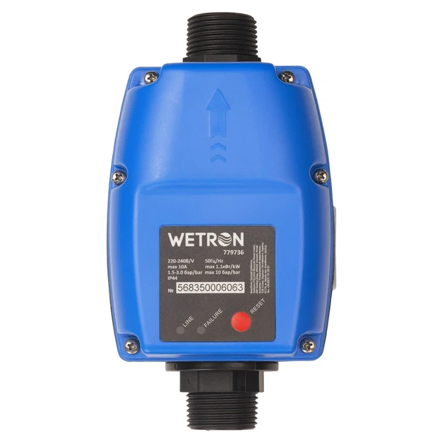 Контролер тиску електронний 1.1 кВт 1" 1.0-3.0 бар Wetron 779736 - зображення 8