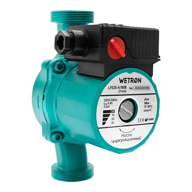 Циркуляційний насос Wetron LР525–4/180С 75Вт 4м 40л/хв чавун зелений 180мм - зображення 2