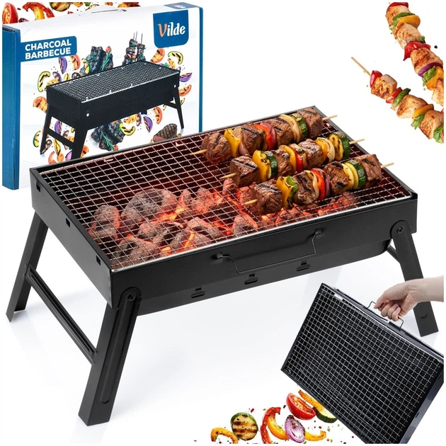 Grill węglowy Vilde 489379 składany przenośny w walizce 51 x 30 x 23 cm (5900670121300) - obraz 7