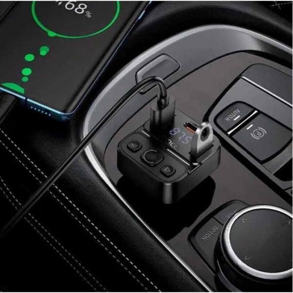 Автомобильный FM-трансмиттер модулятор Bluetooth MP3 HOCO E87 Delta 35W, PD/QC, USB-C/ 2xUSB-A - изображение 5