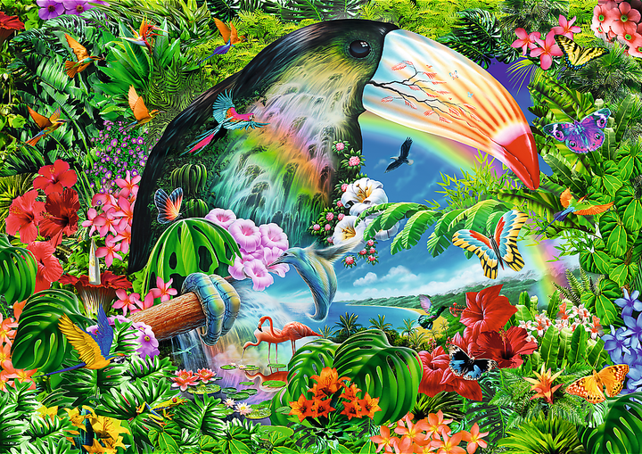 Puzzle spiralne Trefl Tropikalne Zwierzęta 1040 elementów (5900511400144) - obraz 2